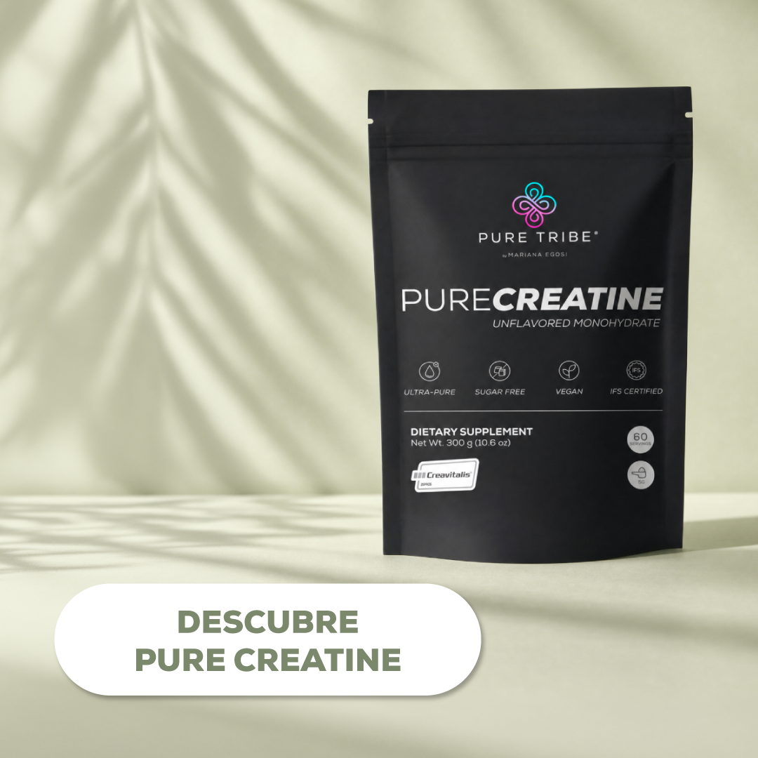 Pure Tribe PureCreatine monohydrate tub with scoop