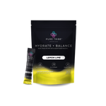 Pure Tribe Hydrate + Balance electrolyte mix lemon lime flavor